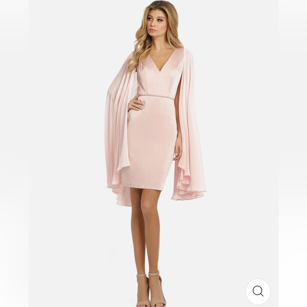 NWT Ieena by MacDuggal pink cape sleeve gown